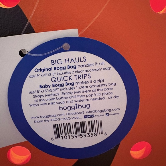 BOGG BAG Orange Jack-o'-Lantern Face Tote - Picture 6 of 6
